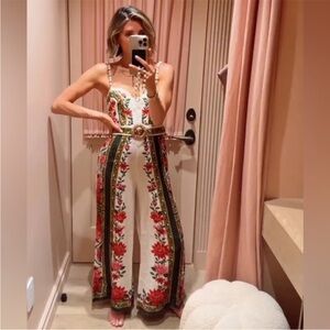 FARM Rio Sand Wonder Rio Sleeveless Euroflax Premium Linen Wide Leg Jumpsuit